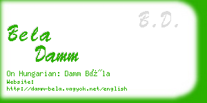 bela damm business card